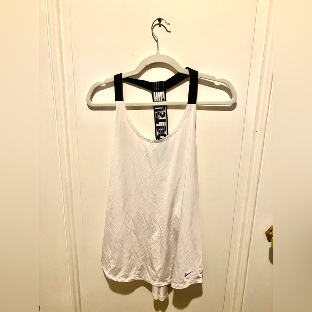 NIKE White Elastika Racerback Workout Tank -SZ XL